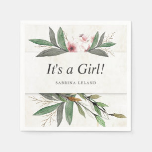 Classic Watercolor Botanical Blossoms Napkins