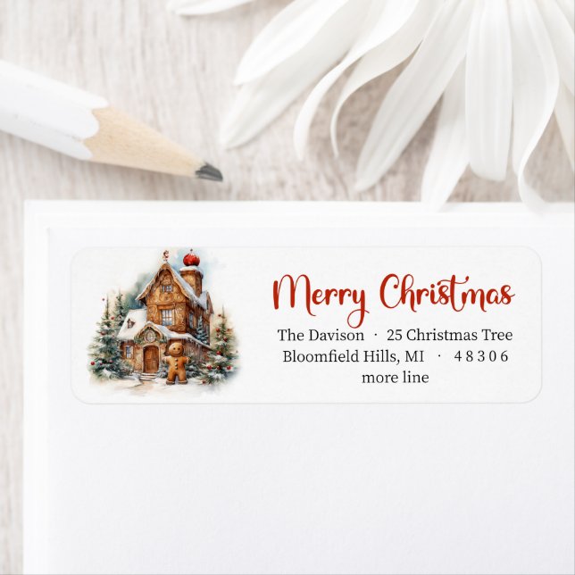 Classic watercolor Christmas cookies gingerbread  Label (Insitu)
