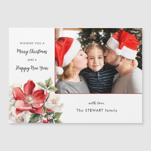 Classic Watercolor Christmas Floral Photo