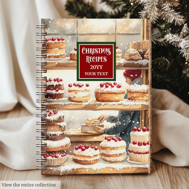 Classic Watercolor Christmas Recipe Organizer Notebook (Classic Watercolor Christmas Recipe Organizer)