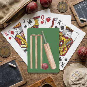Classic Watercolor Cricket Bat and Ball Poker Cards