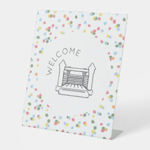 Classic Watercolor Dots Bounce House Welcome Sign