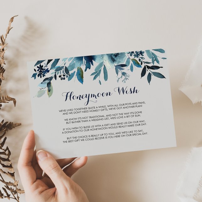 Classic Watercolor Floral Honeymoon Wish  Enclosure Card (Creator Uploaded)