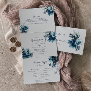 Classic Watercolor Floral Trifold Wedding