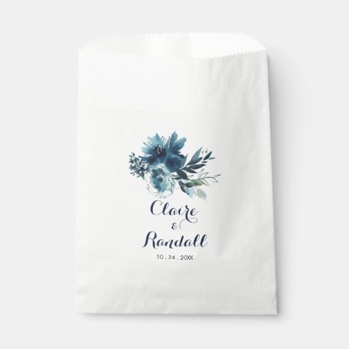 Classic Watercolor Floral Wedding  Favor Bag