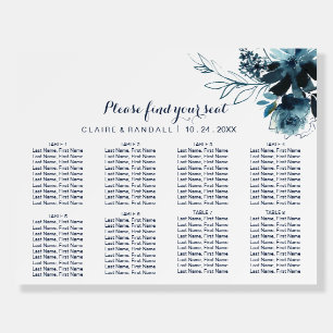 Classic Watercolor Floral Wedding Seating Chart Foam Board