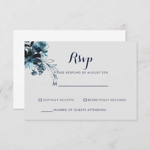 Classic Watercolor Floral White RSVP