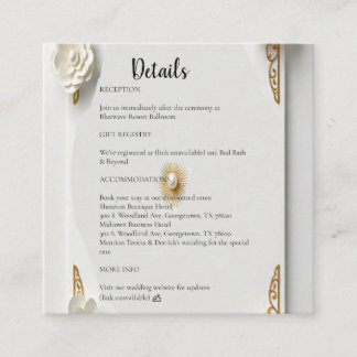 Classic watercolor, gold and frora frame enclosure card