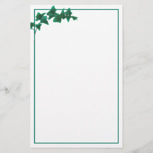 Classic watercolor Green English Ivy Stationery