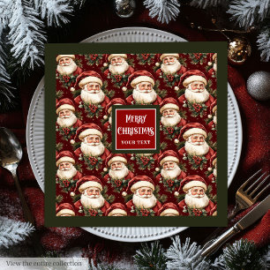 Classic watercolor Santa Claus Christmas napkins