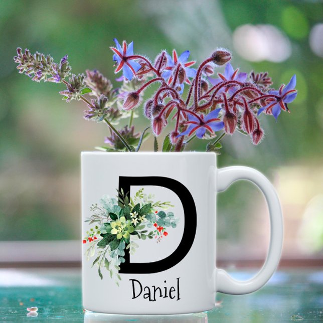 Classic watercolor wildflowers white coffee mug (Creator Uploaded)