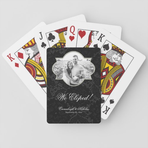 Classic We Eloped Photo Frame  Black Playing Cards
