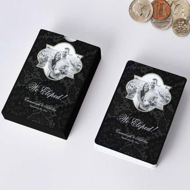 Classic We Eloped Photo Frame | Black Poker Cards (Creator Uploaded)