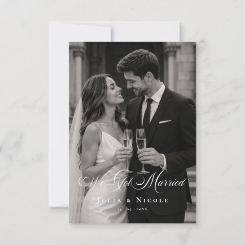 Classic We Got Married Photo Wedding Announcements