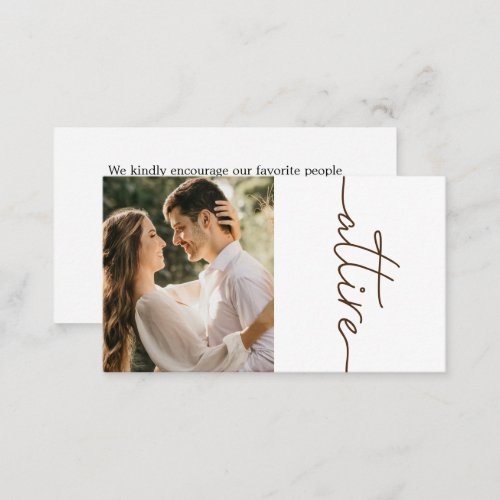 Classic Wedding Attire Color Enclosure Card