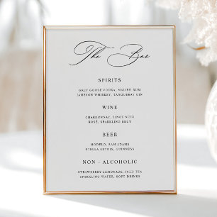 Classic Wedding Bar Menu  Poster