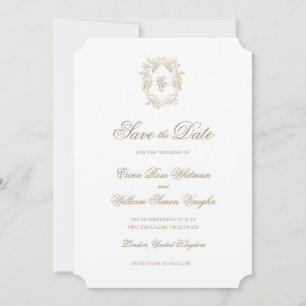 Classic Wedding Crest Save The Date Invitation