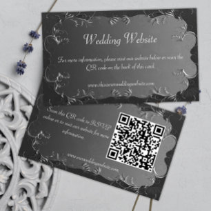 Classic Wedding Dark Silver Wedding Website  Enclosure Card