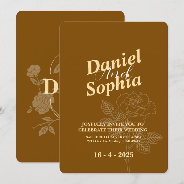 Classic wedding invitation  (Front/Back)