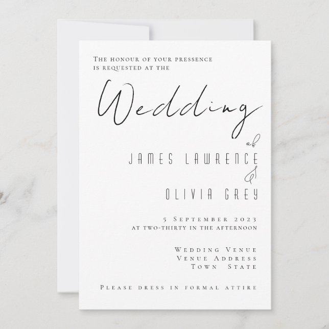 Classic Wedding Invitation (Front)