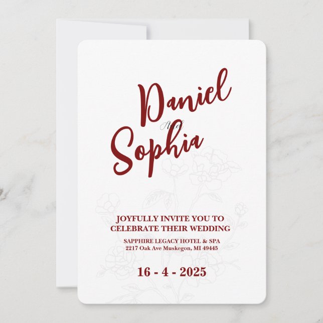 Classic wedding invitation  (Front)