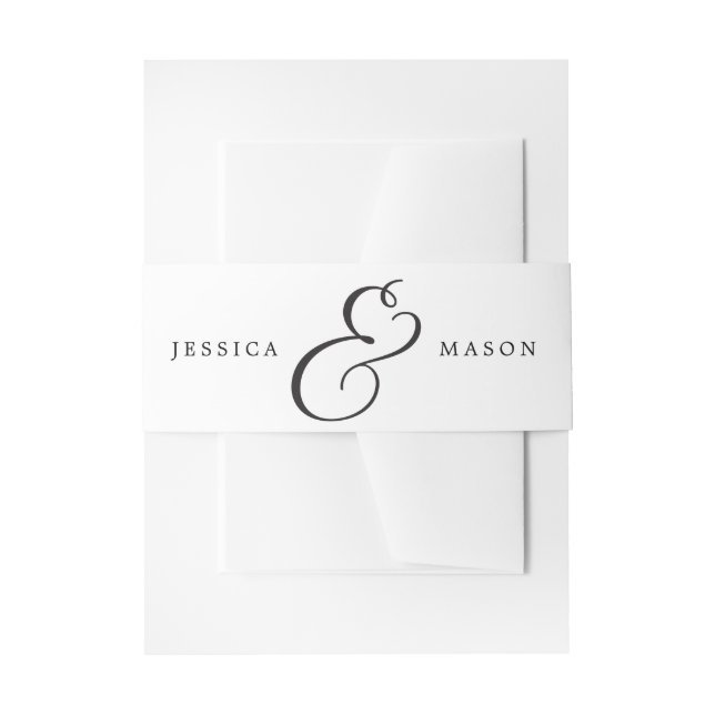 Classic Wedding Invitation Belly Bands Band (Front Example)