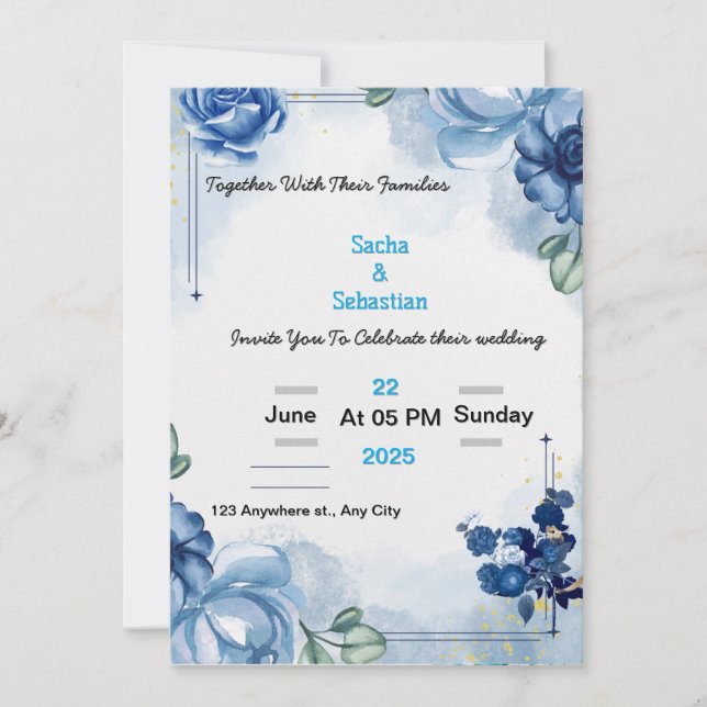 Classic Wedding Invitation – Customizable Design (Front)
