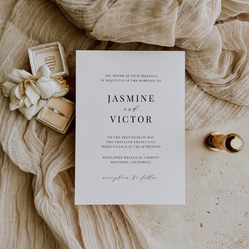 Classic Wedding Invitation Minimal Formal J102