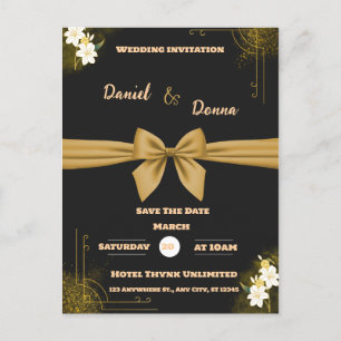CLASSIC WEDDING INVITATION POSTCARD