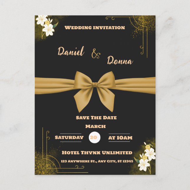 CLASSIC WEDDING INVITATION POSTCARD (Front)
