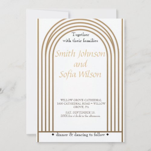 Classic Wedding invitation with Geometric Lines