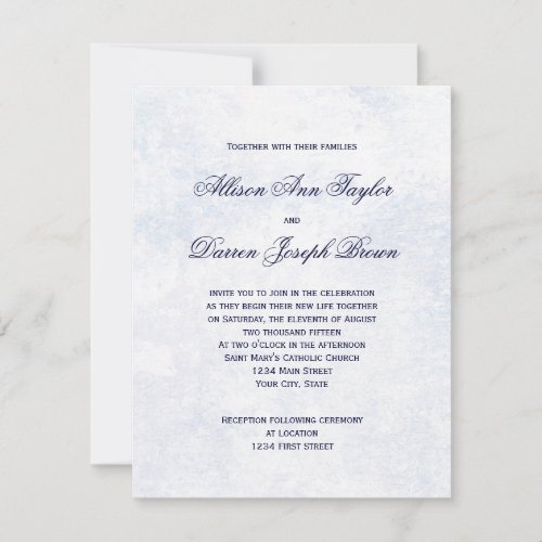Classic Wedding Invitations in Blue