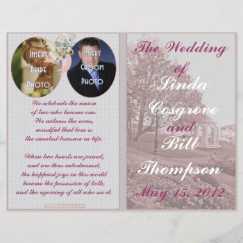 Classic Wedding Memories Program by Churchsupplies at Zazzle