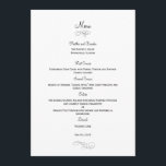 Classic Wedding Menu Card - Black<br><div class="desc">Sophisticated and full of charm,  these Classic menu cards are sure to bring an elegant touch to your table. Available in a variety of colors. Custom colors available upon request.</div>