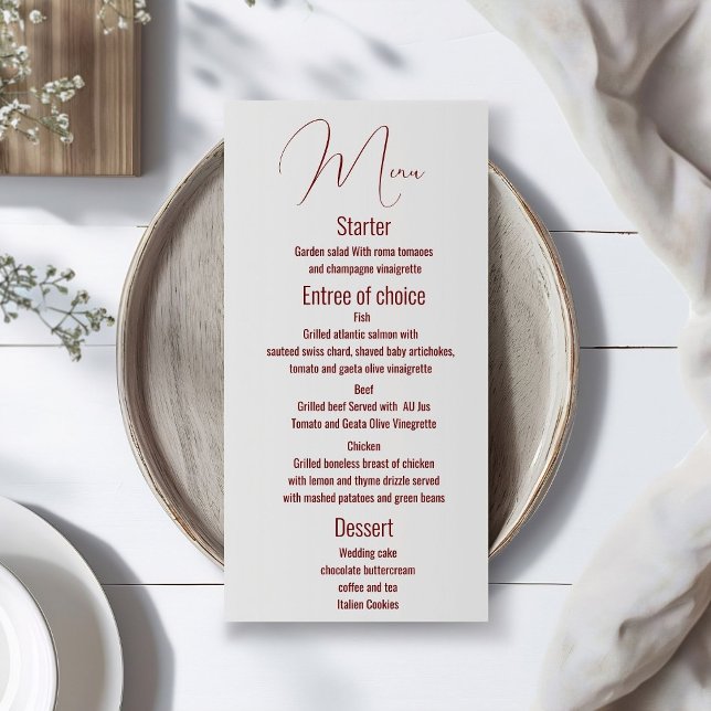 Classic wedding menu template, Modern, script (Creator Uploaded)