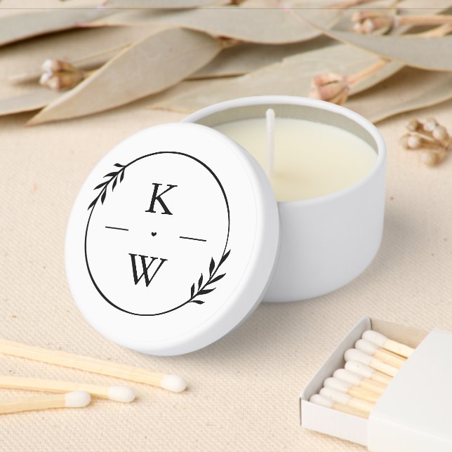 Classic Wedding Monogram Mini Candle Favors (Insitu)