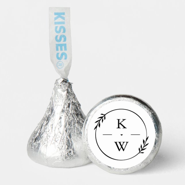 Classic Wedding Monogram Personalized Hershey Kiss Hershey®'s Kisses® (Front)