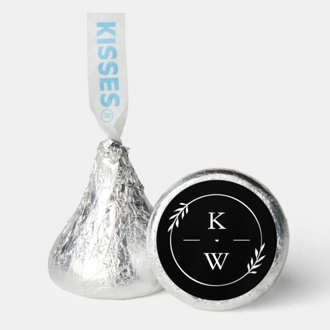 Classic Wedding Monogram Personalized Hershey®'s Kisses® (Front)
