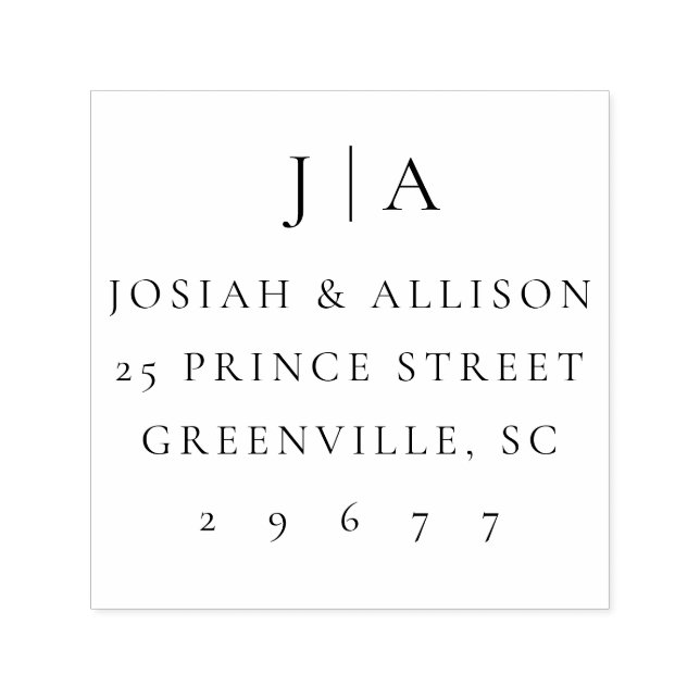 Classic Wedding Monogram Return Address Self-inking Stamp (Design)