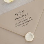 Classic Wedding Name & Initials Return Address Self-inking Stamp<br><div class="desc">Add a touch of elegance and save time with this personalized return address stamp featuring the couple's initials in classic serif capitals, separated by a beautiful script calligraphy ampersand with their surname below. The design also includes a horizontal line divider and the return address in chic serif italics. Perfect for...</div>