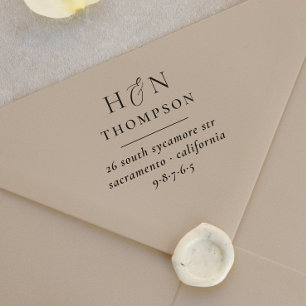 Classic Wedding Name & Initials Return Address Self-inking Stamp
