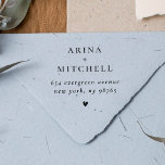 Classic Wedding Names & Chic Heart Return Address Self-inking Stamp<br><div class="desc">Add a small personal touch and save a lot of time with these return address rubber stamps. This design features the couple's names in classic capital letters separated by a chic plus sign. Below, their home address or return address details are written in bold italics. At the bottom, there is...</div>