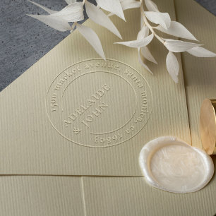 Classic Wedding Names & Round Return Address Embosser