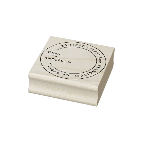 Classic Wedding Names  Round Return Address Rubbe Rubber Stamp