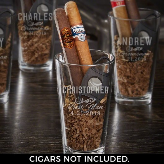 Classic Wedding Party Set & Pint Beer Glass (Front)