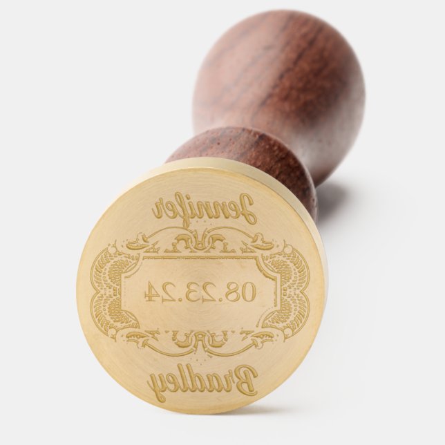Classic Wedding Personalized Wax Seal Stamp (Front)