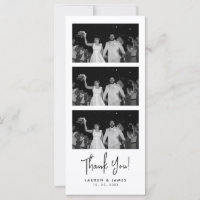 Classic Wedding Photo Strip Thank You Card