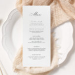 Classic Wedding Reception Party Meal Menu Card<br><div class="desc">Our custom menu card features modern calligraphy for the perfect way to inform your guests of their meal choices at your wedding or event. This item is part of our Goldie collection G100,  please shop our store for matching products.</div>