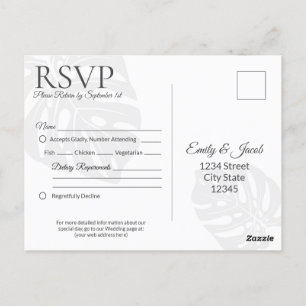 Classic Wedding RSVP Postcard Insert