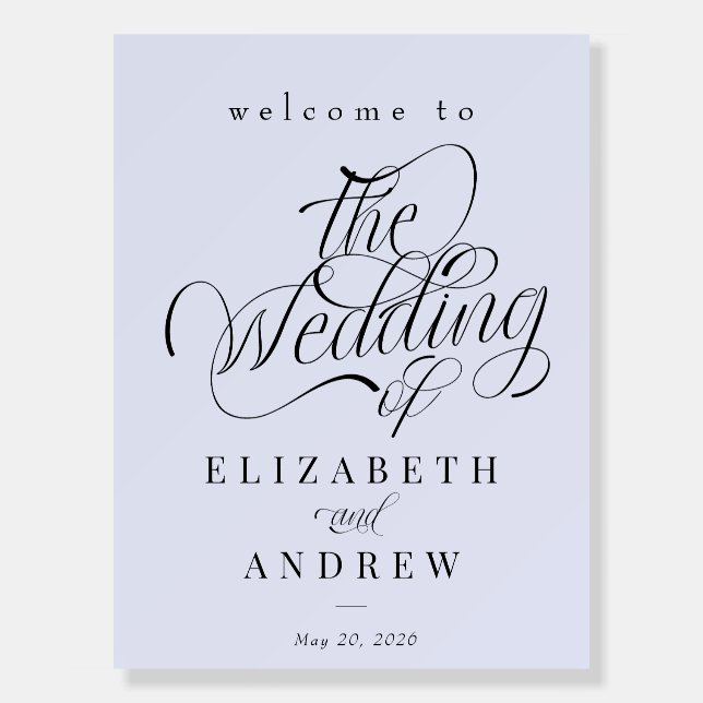 Classic Wedding Script | Wedding Welcome Sign (Front)